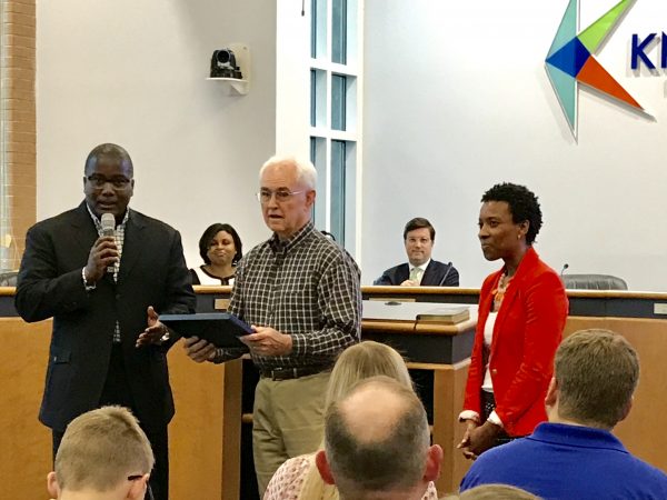 Knightdale presents award to SeniorTechEd